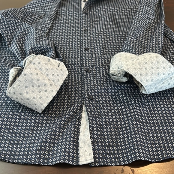 Robert Graham Long Sleeve Blue Geometric Pattern Button Up Shirt Sz XL - Picture 15 of 15